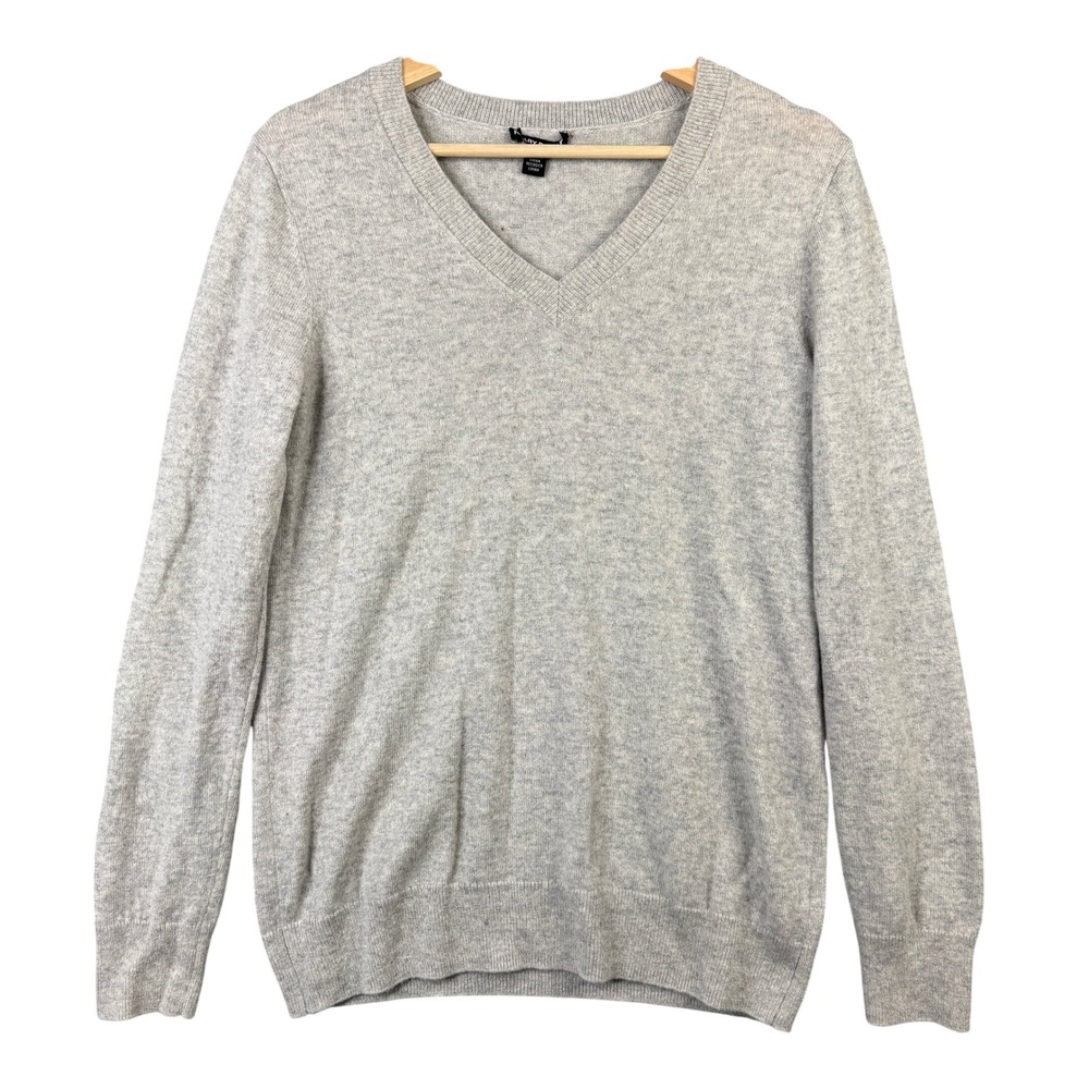 Hilary Radley 100% Cashmere V-Neck Sweater Heather Gray CU5189-4181 Mens Medium